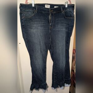William Rast Blue Women's Jeans With Ruffle Hem Skinny Jr. 20W EUC